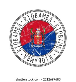 Riobamba city, Ecuador vector rubber stamp over white background