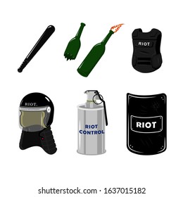 Riot icon flat vector illustration