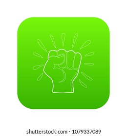 Riot icon green vector isolated on white background