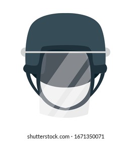 riot police helmet accessory icon vector illustration design