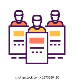 Riot police line color icon. Crowd control. Law enforcement. Pictogram for web page, mobile app, promo. Editable stroke.