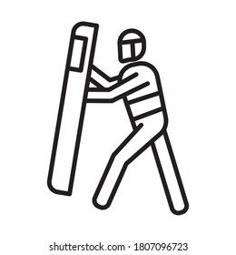 riot police with shield line style icon vector illustration design