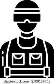 Riot Police solid glyph vector illustration