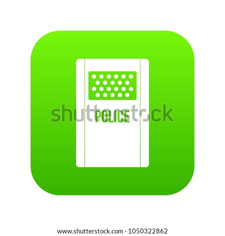 Riot shield icon digital green for any design isolated on white vector illustration