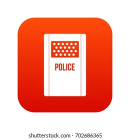 Riot shield icon digital red for any design isolated on white vector illustration