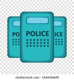 Riot shields icon. Cartoon illustration of riot shields vector icon for web