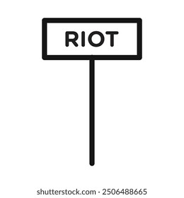 Riot sign icon Black line art vector logo