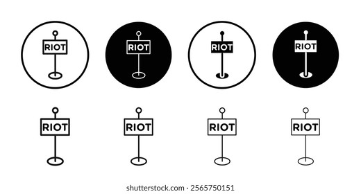 Riot sign icon Simple thin outline
