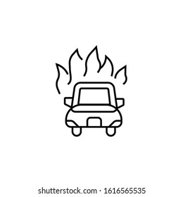riot, strike, fire, car, protest line icon. Elements of protests illustration icons. Signs, symbols can be used for web, logo, mobile app, UI, UX