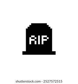 rip 8 bits ícone grave desenho animado Pixel arte para o jogo feliz halloween