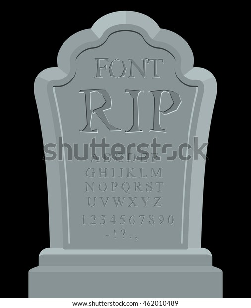 Rip Font Ancient Carved On Tombstone Stock Vector (Royalty Free) 462010489
