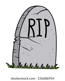 RIP - Grave cartoon - Halloween vector illustration