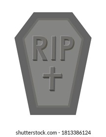 rip grave with cross design, death tomb cementary and scary theme Vector illustration