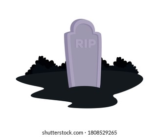 rip grave design, death tomb cementary and scary theme Vector illustration