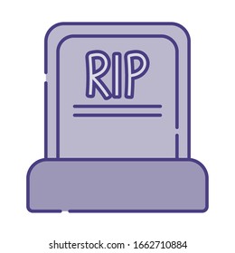 rip grave flat style icon design, Religion culture belief religious faith god spiritual meditation and traditional theme Vector illustration