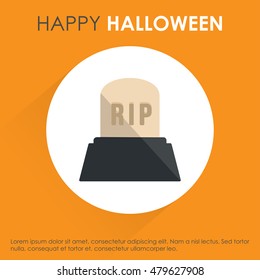 Rip Grave icon. halloween icon on Orange shadow background
