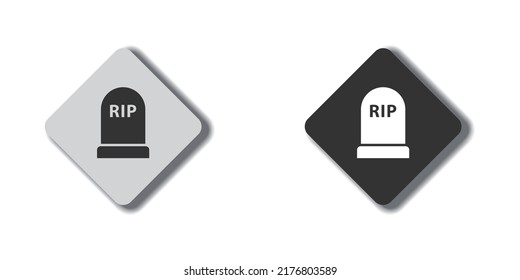 Rip Grave Icon. Tombstone Symbol. Headstone Sign. Flat Vector Illustration.