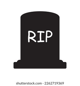 Rip grave icon vector. Funeral gravestone icon. Tombstone icon. 