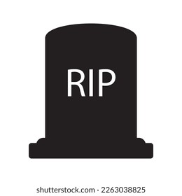 Rip grave icon vector. Funeral gravestone icon. Tombstone icon.
