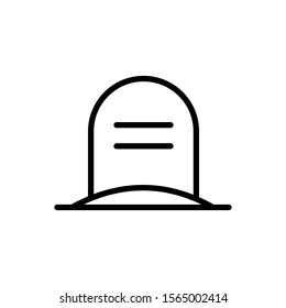 Rip Grave line icon. Headstone linear style sign for mobile concept and web design. Halloween tombstone outline vector icon.