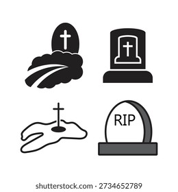 rip grave logo template icon illustration design