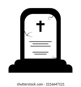 Rip Grave Silhouette On White Background