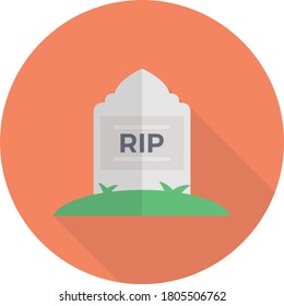 rip grave vector flat color icon 