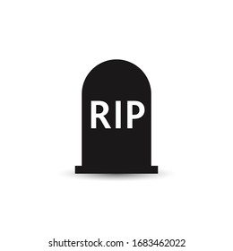 Rip grave vector icon. Tombstone Gravestone death rest in peace flat funeral symbol