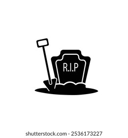 RIP-Grabstein-Liniensymbol. lineares Design für mobiles Konzept und Webdesign. Gliederungsvektorsymbol für Tombstone. Symbol, Logo-Abbildung. Vektorgrafiken