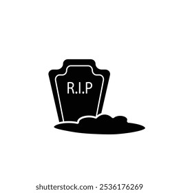 RIP-Grabstein-Liniensymbol. lineares Design für mobiles Konzept und Webdesign. Gliederungsvektorsymbol für Tombstone. Symbol, Logo-Abbildung. Vektorgrafiken