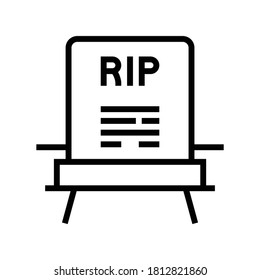 rip gravestone line icon vector. rip gravestone sign. isolated contour symbol black illustration