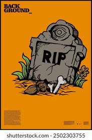 RIP hand drawing background for design, background, banner, poster, flyer, brochure, etc