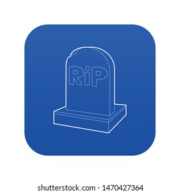 Rip icon blue vector isolated on white background