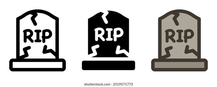 rip icon. Cemetery sign. gravestone pictogram. Halloween symbol. grave illustration.