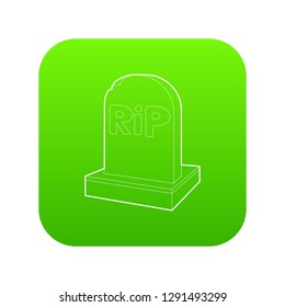 Rip icon green vector isolated on white background