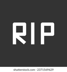 RIP icon isolated on black background. Halloween symbol modern, simple, vector, icon for website design, mobile app, ui. Vector Illustration