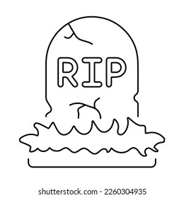 rip icon on white background, vector illustration.