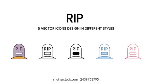 Rip icons set vector illustration. vector stock,