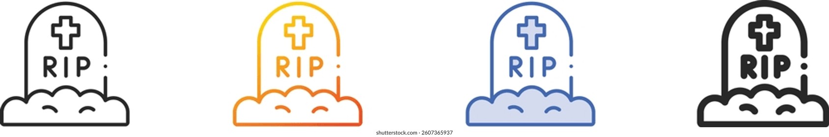 rip icon.Thin Linear, Gradient, Blue Stroke and bold Style Design Isolated On White Background