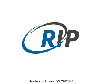 RIP letter creative modern elegant swoosh logo design