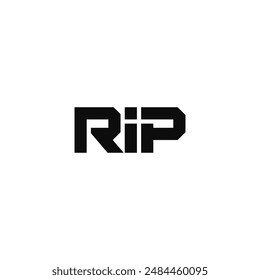 Rip letter, cross negative space. Logo design.
