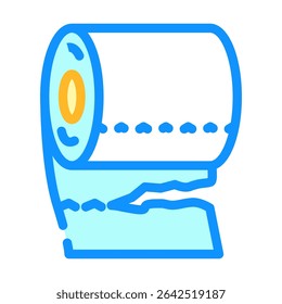 rip line toilet paper color icon vector. rip line toilet paper sign. isolated symbol illustration