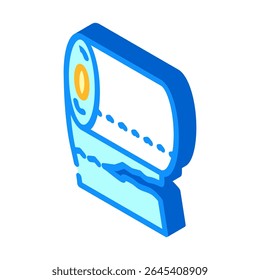 rip linha papel higiênico vetor ícone isométrico. rip linha sinal de papel higiênico. ilustração símbolo isolado