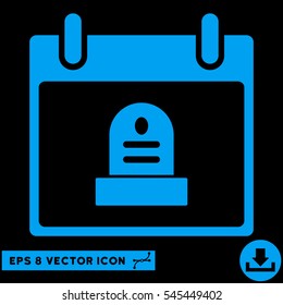 Rip Monument Calendar Day icon. Vector EPS illustration style is flat iconic symbol, blue color.