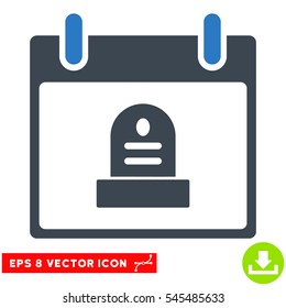 Rip Monument Calendar Day icon. Vector EPS illustration style is flat iconic bicolor symbol, smooth blue colors.