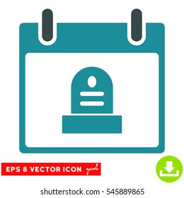 Rip Monument Calendar Day icon. Vector EPS illustration style is flat iconic bicolor symbol, soft blue colors.