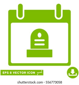 Rip Monument Calendar Day icon. Vector EPS illustration style is flat iconic symbol, eco green color.