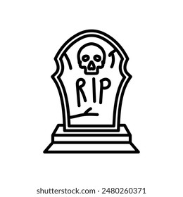 RIP Outline Icon, Vector illustration