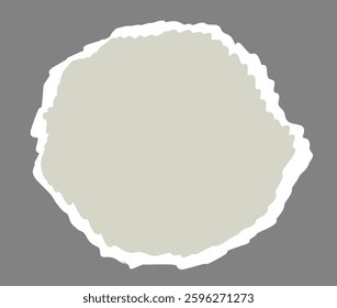 Rip paper in shape of circle in grey color