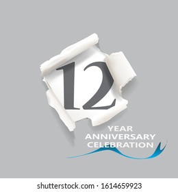 Rip paper.  year anniversary celebration Vector illustration